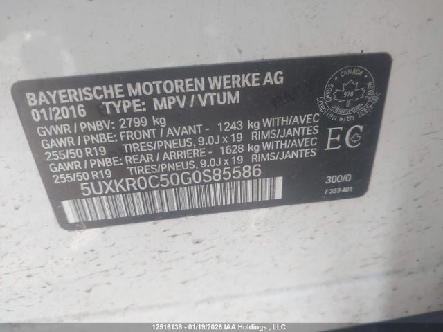 5UXKR0C50G0S85586 BMW X5 Xdrive35i