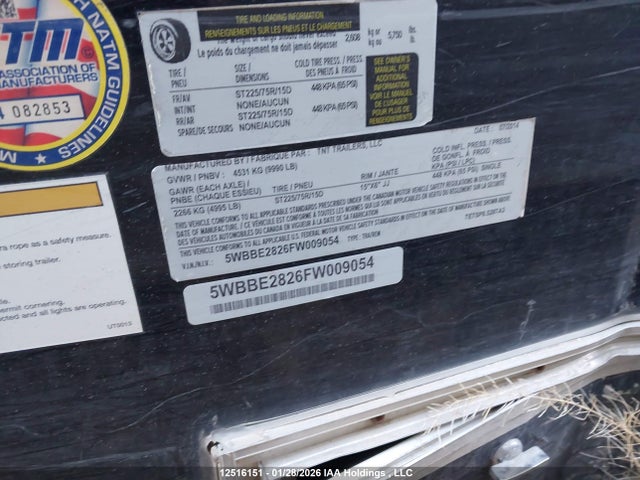 Tnt Cargo Trailer 2014 5WBBE2826FW009054 Image 9