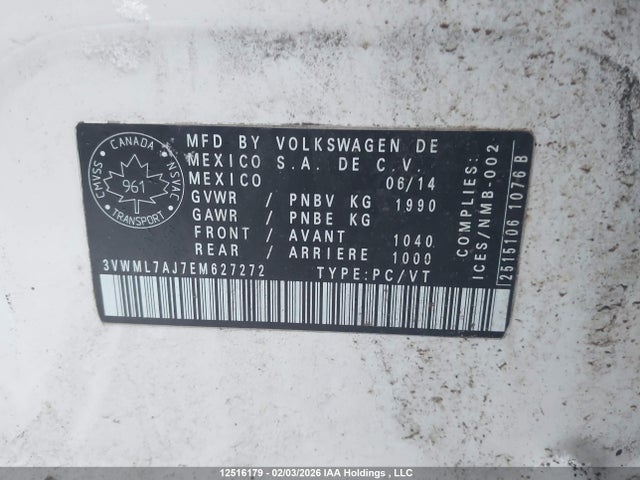 3VWML7AJ7EM627272 Volkswagen JETTA TDI