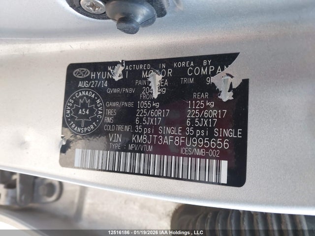 KM8JT3AF8FU995656 Hyundai Tucson Gl