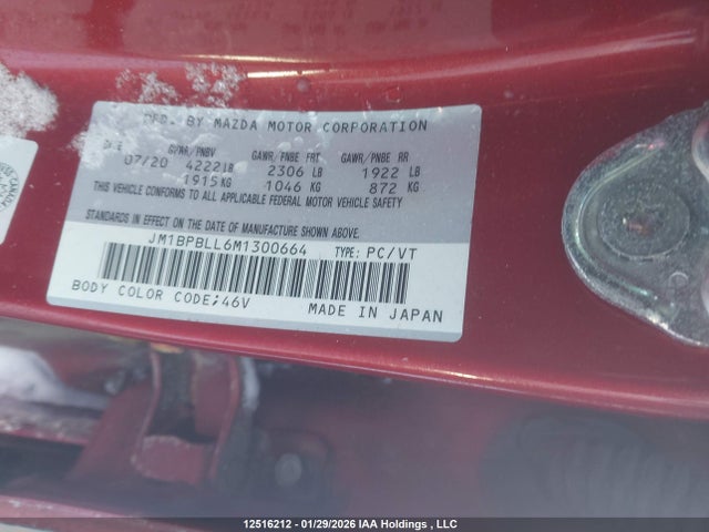 JM1BPBLL6M1300664 Mazda 3 Preferred