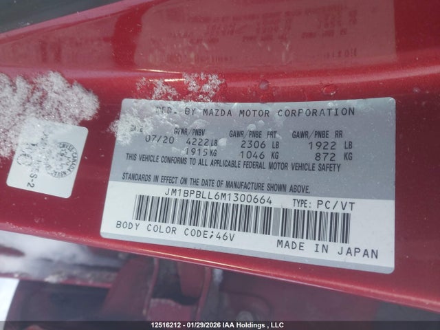 JM1BPBLL6M1300664 Mazda 3 Preferred
