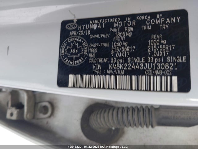 KM8K22AA3JU130821 Hyundai Kona 2.0l Preferred