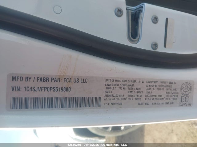 1C4SJVFP0PS519880 Jeep Grand Wagoneer Series Ii Obsidian
