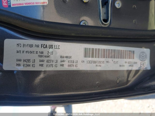 12516264 :رقم المزاد ، 1C3CDFBB6FD282105 vin ، 2015 Dodge Dart Sxt مزاد بيع