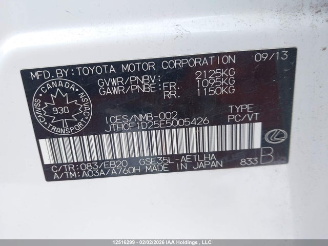 JTHCF1D25E5005426 Lexus IS 250