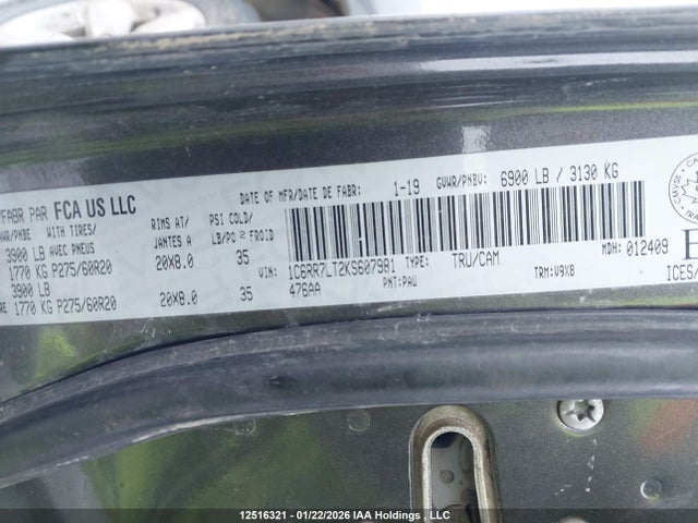 1C6RR7LT2KS607981 RAM 1500 Classic Slt