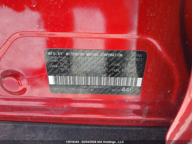 JA4AJVAW8MU605507 Mitsubishi Rvr Gt/le/se/sel