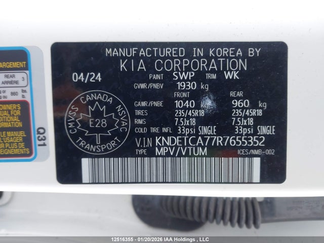KNDETCA77R7655352 KIA Seltos Sx