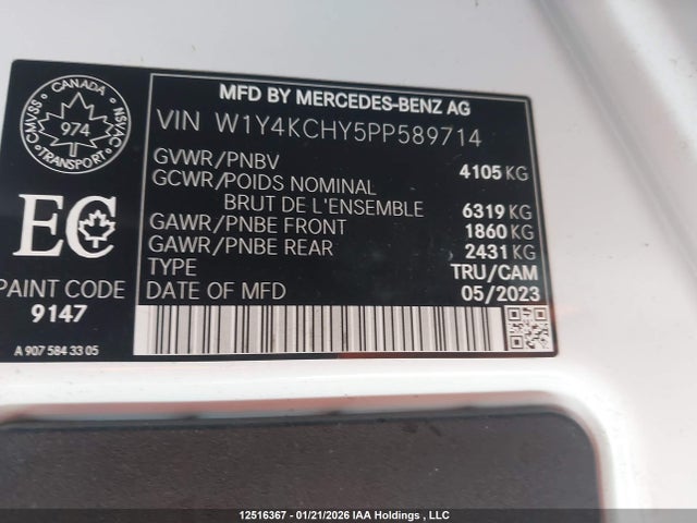 Mercedes-Benz Sprinter 2500 2023 W1Y4KCHY5PP589714 Image 9