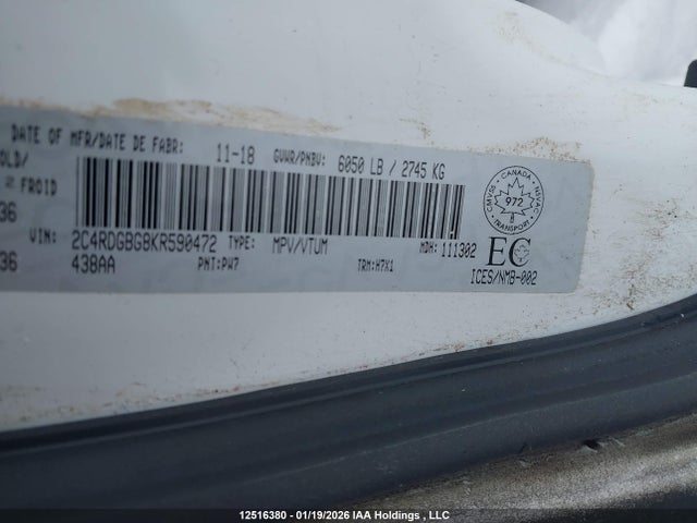 2C4RDGBG8KR590472 Dodge Grand Caravan Se