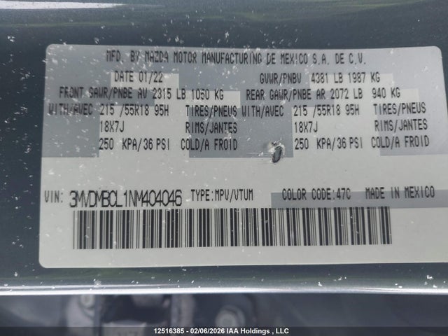 3MVDMBCL1NM404046 Mazda CX-30