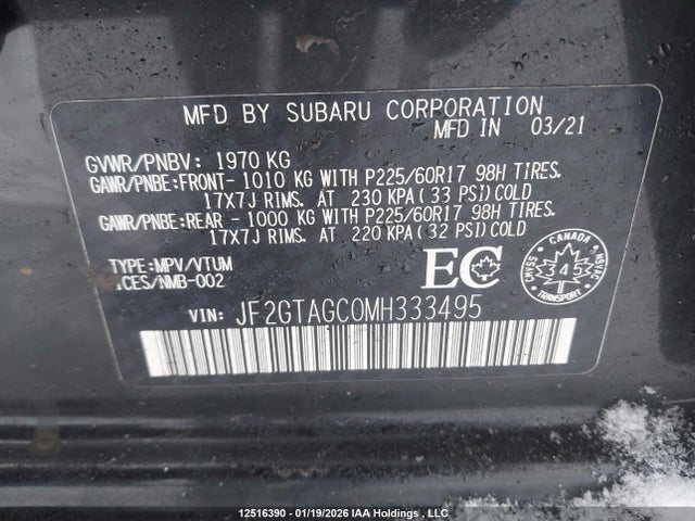 Subaru Crosstrek Premium 2021 JF2GTAGC0MH333495 Image 9