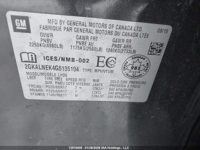 2GKALNEK4G6135104 GMC Terrain