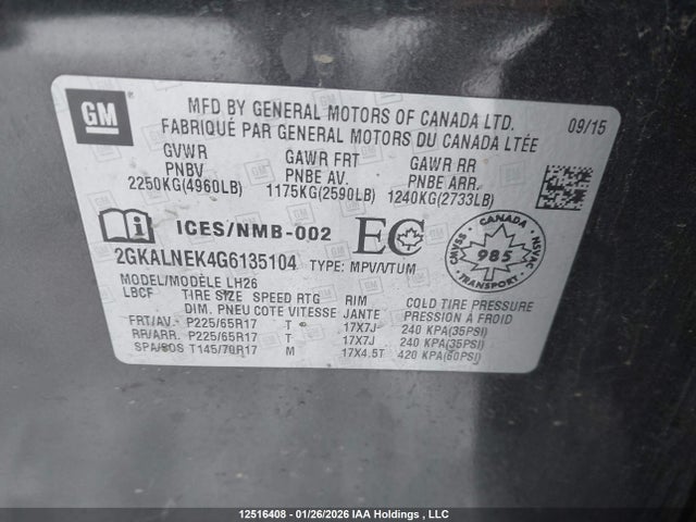 2GKALNEK4G6135104 GMC Terrain