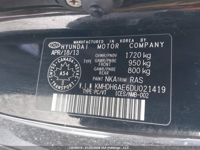 Продаж на аукціоні авто 2013 Hyundai Elantra, vin: KMHDH6AE6DU021419, номер лоту: 12516415