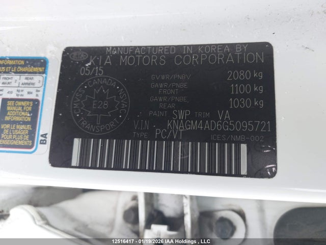 KNAGM4AD6G5095721 KIA Optima