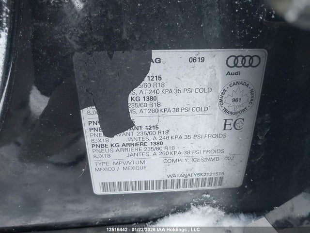 WA1ANAFY5K2121519 Audi Q5 PREMIUM