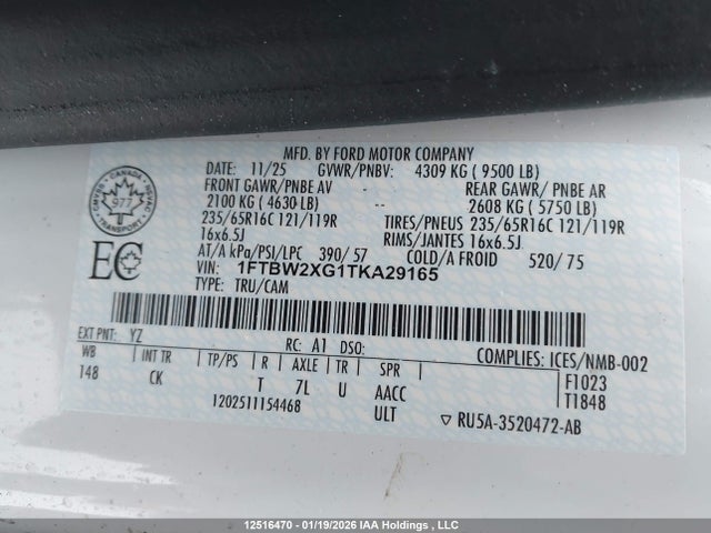 1FTBW2XG1TKA29165 Ford Transit T-350