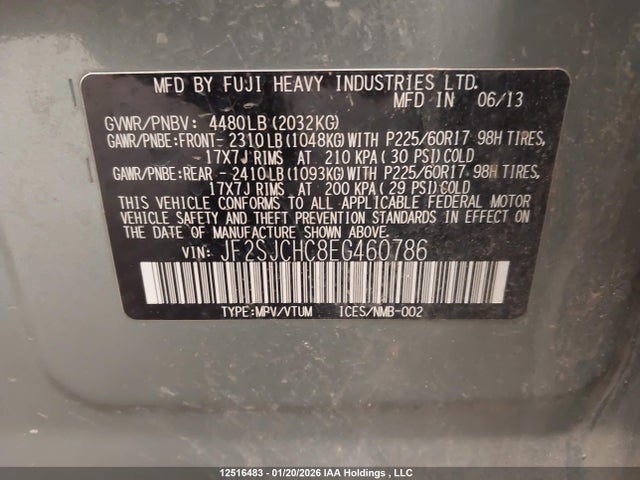 Subaru Forester 2.5i 2014 JF2SJCHC8EG460786 Image 9