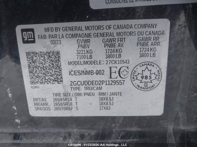 Продажа на аукционе авто 2023 Chevrolet Silverado 1500 Lt, vin: 2GCUDDED2P1129557, номер лота: 12516496