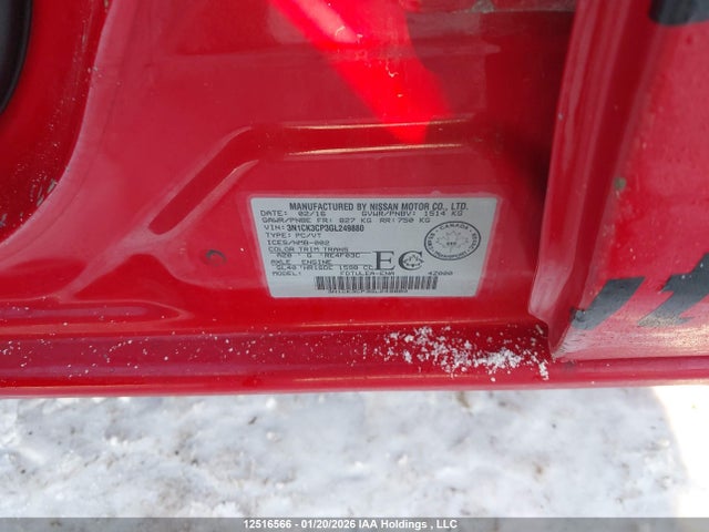 Aukcja sprzedaży 2016 Nissan Micra, vin: 3N1CK3CP3GL249880, numer aukcji: 12516566