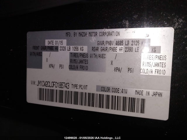 Mazda Mazda5 Gs 2015 JM1CW2CL0F0186743 Image 9