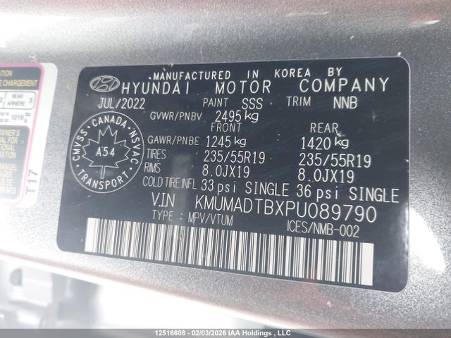 KMUMADTBXPU089790 Genesis Gv70 Select/advanced/sport Prestige