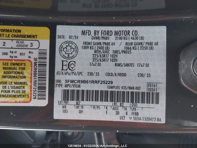 Ford Bronco Sport Big Bend 2024 3FMCR9B61RRF25229 Image 9