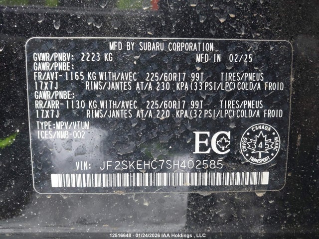 JF2SKEHC7SH402585 Subaru Forester Sport