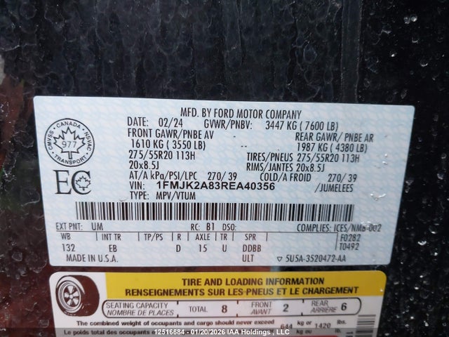 1FMJK2A83REA40356 Ford Expedition Max Limited