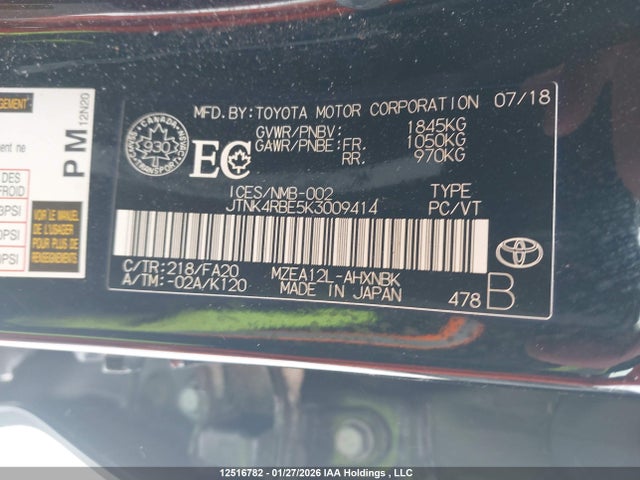 JTNK4RBE5K3009414 Toyota Corolla Se/xse
