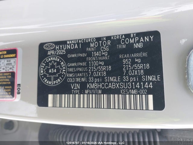 KM8HCCABXSU314144 Hyundai Kona Sel