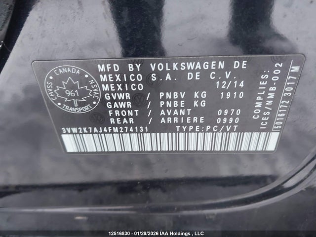 3VW2K7AJ4FM274131 Volkswagen JETTA S