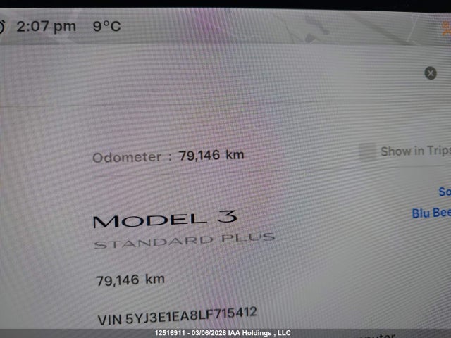 5YJ3E1EA8LF715412 Tesla MODEL 3