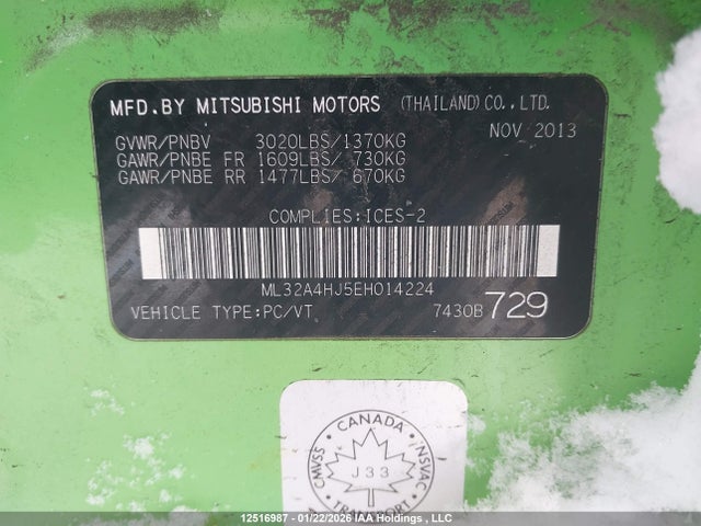 Mitsubishi MIRAGE ES 2014 ML32A4HJ5EH014224 Image 19