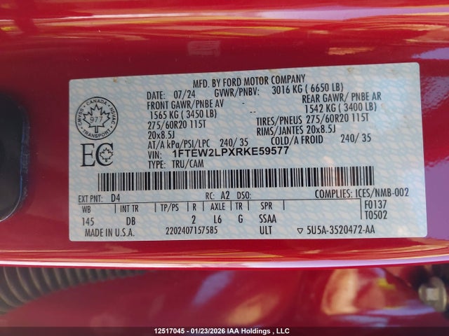 Ford F-150 Stx 2024 1FTEW2LPXRKE59577 Image 9