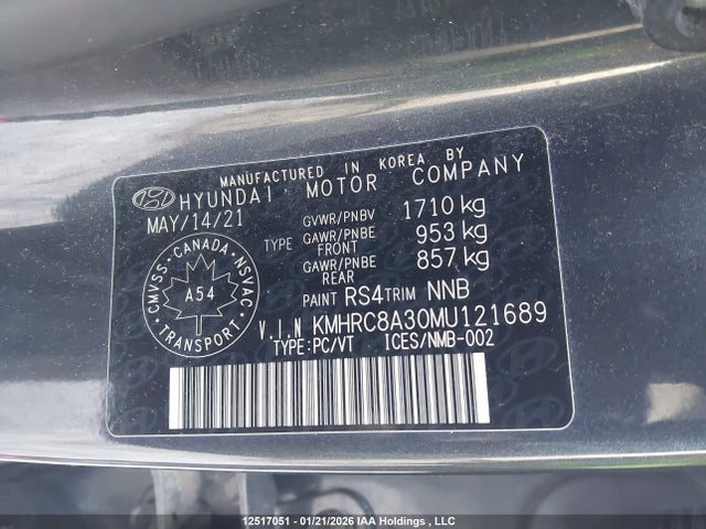 KMHRC8A30MU121689 Hyundai Venue Preferred With Two-tone Body Colour