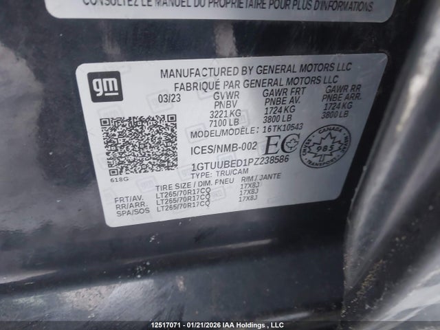 1GTUUBED1PZ238586 GMC Sierra K1500 Sle