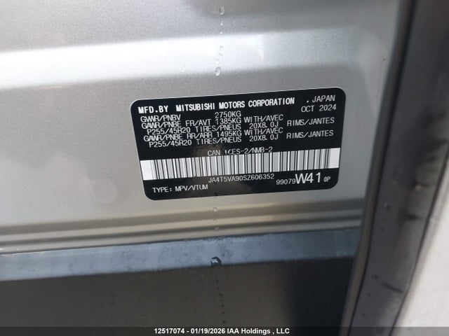 JA4T5VA90SZ606352 Mitsubishi Outlander Se