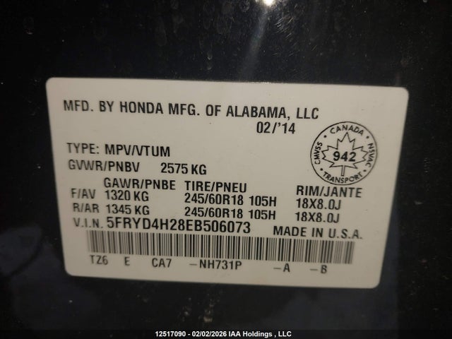 Acura MDX 2014 5FRYD4H28EB506073 Image 9