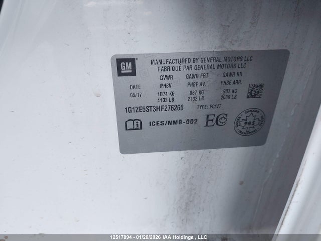 1G1ZE5ST3HF276266 Chevrolet MALIBU 1LT
