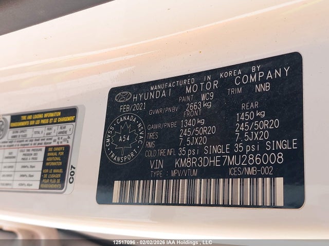 KM8R3DHE7MU286008 Hyundai Palisade Preferred