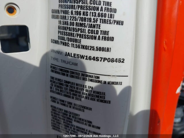 12517098 :رقم المزاد ، JALE5W164S7P08452 vin ، 2025 Isuzu Nrr مزاد بيع