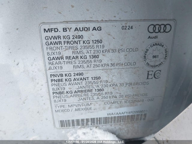 WA1AAAFY4R2069029 Audi Q5 Komfort 45