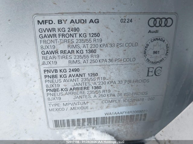 WA1AAAFY4R2069029 Audi Q5 Komfort 45