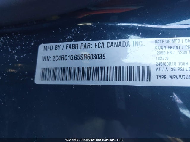 Chrysler Pacifica Limited 2025 2C4RC1GG5SR603039 Image 9