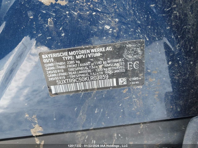 5UXTR9C50KLR03859 BMW X3 Xdrive30i