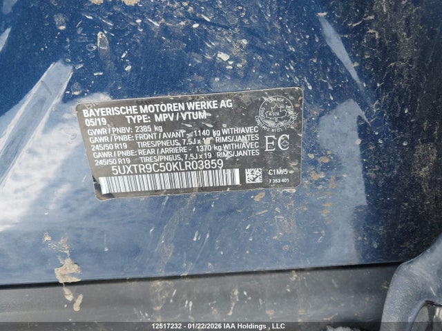 5UXTR9C50KLR03859 BMW X3 Xdrive30i
