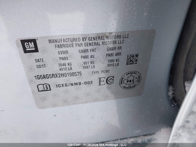 1G6AG5RX2H0198575 Cadillac ATS